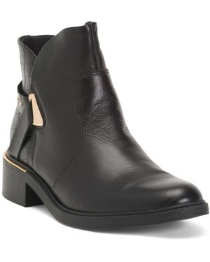 TJ Maxx Leather Comfort Booties For Leather - Black