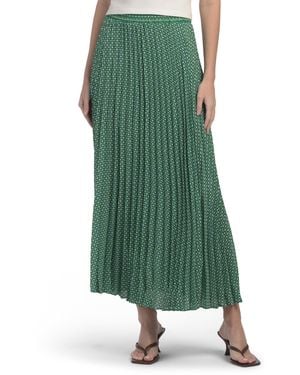 TJ Maxx Pleated Maxi Skirt For Polyester - Green