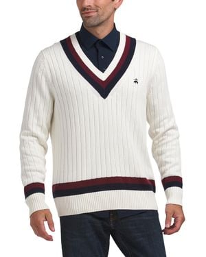 TJ Maxx Tennis V-Neck Sweater For Cotton - Blue