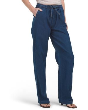 TJ Maxx Pull On Chambray Pants For Spandex/Cotton - Blue