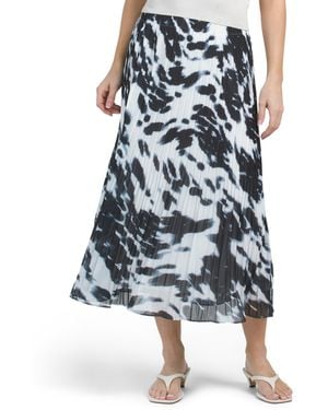 TJ Maxx Animal Print Midi Skirt For Polyester - Blue