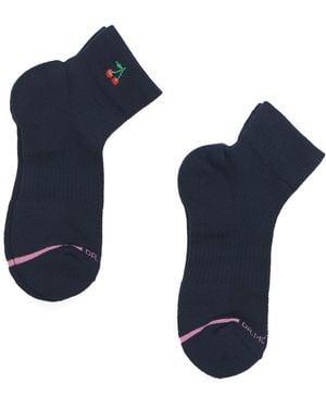TJ Maxx 2Pk Cherry Compression Quarter Socks For Nylon/Spandex/Cotton - Blue