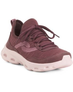 TJ Maxx Wide Active Foam Walking Sneakers For Leather - Purple