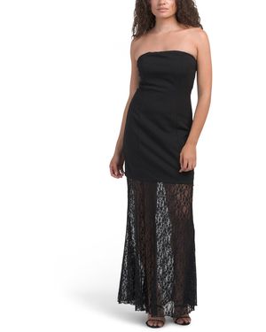 TJ Maxx Strapless Twofer Dress With Lace Skirt For Polyester - Black