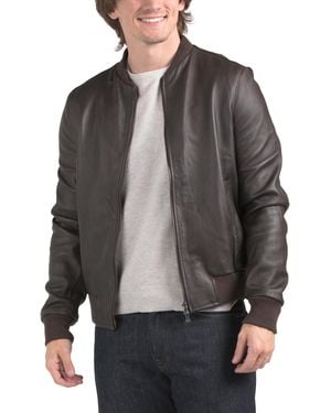 TJ Maxx Leather Jacket For Leather/Viscose - Gray