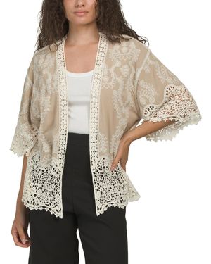 TJ Maxx Crochet Kimono For Cotton/Rayon - Natural