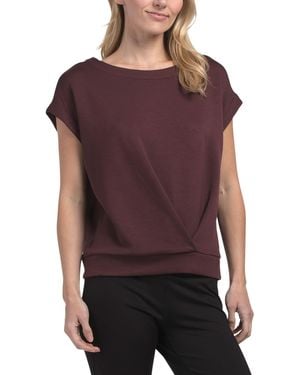 TJ Maxx Scuba Twist Short Sleeve Top For Spandex/Polyester/Rayon - Purple