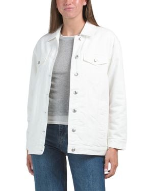 TJ Maxx Oversized Denim Jacket, Cotton/Polyester - White