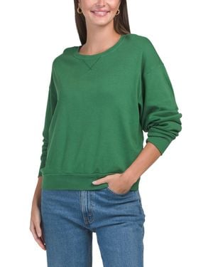 TJ Maxx Bobbi Long Sleeve Crew Neck Sweatshirt For Cotton - Green