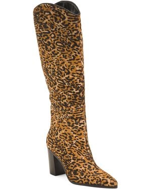 TJ Maxx Leather Maryana Block Wild Boots For - Brown