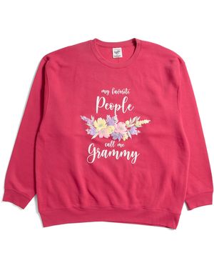 TJ Maxx Plus Grammy Crew Neck Sweatshirt For Cotton/Polyester - Pink