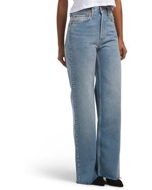 TJ Maxx Studded 70S Ultra High Rise Wide Leg Jeans For Cotton/Polyester - Blue
