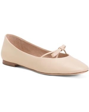 TJ Maxx Leather With Bow Dixon Flats For - Natural