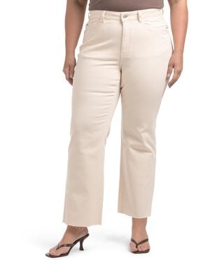 TJ Maxx Plus Ase High Waist Straight Leg Jeans For Cotton - Natural