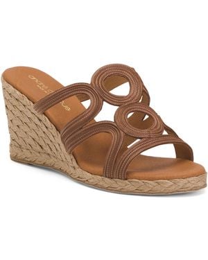 TJ Maxx Neena Wedge Sandals For Leather - Brown