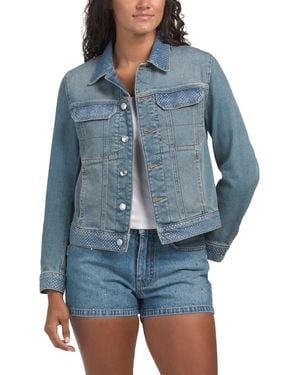 TJ Maxx Kioky Denim Eco Rhinestones Outerwear Jacket, Cotton/Polyester - Blue