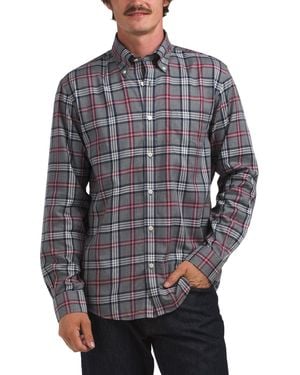 TJ Maxx Signature Tartan Regular Fit Long Sleeve Shirt For Cotton - Gray