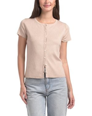 TJ Maxx Boyfriend Cap Sleeve Cardigan For Nylon/Rayon - Gray