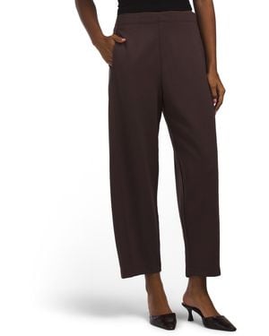 TJ Maxx Ponte Knit Barrel Leg Pants For Nylon/Spandex/Rayon - Brown