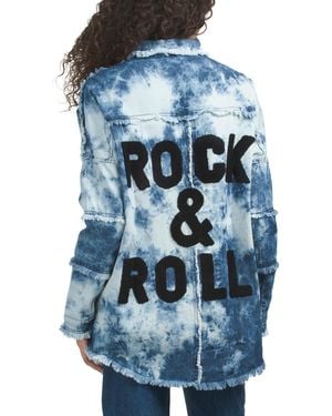 TJ Maxx Rock And Roll Snap Button Front Shirt For Cotton - Blue