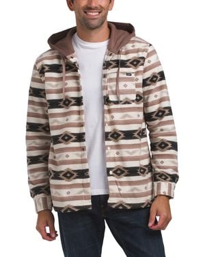TJ Maxx Dakota Hooded Polar Fleece Shacket For Polyester - Gray