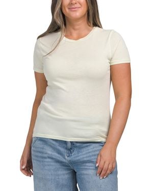 TJ Maxx Colleen Classic Crew Neck T-Shirt For Cotton - White