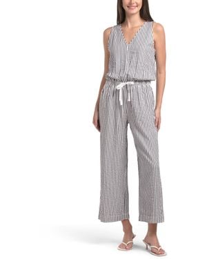 TJ Maxx Stripe Jumpsuit For Polyester/Viscose - Gray