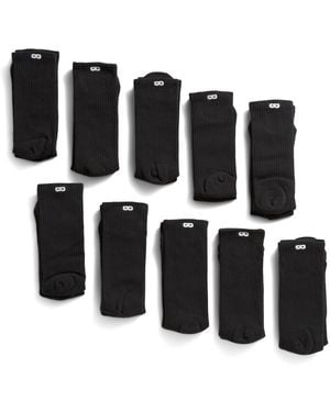 TJ Maxx 10Pk Ready For Everything Bowo Cushioned Crew Socks For Spandex/Cotton/Polyester - Black