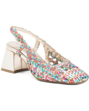 TJ Maxx Leather Block Slingback Heels For - Multicolor