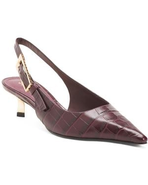 TJ Maxx Leather Ciara Mid Pumps For Leather - Brown