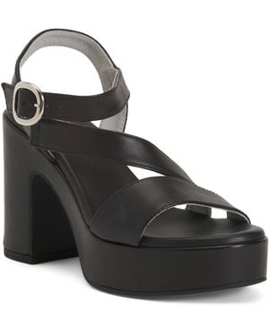 TJ Maxx Leather Platform Sandals For - Black