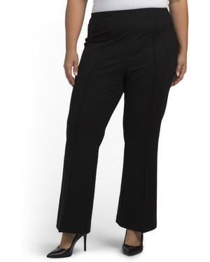 TJ Maxx Plus Pull On Flawless Flare Pants With Front Seam For Nylon/Spandex/Rayon - Black
