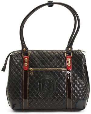 TJ Maxx Leather Bowling Bag, Leather - Black