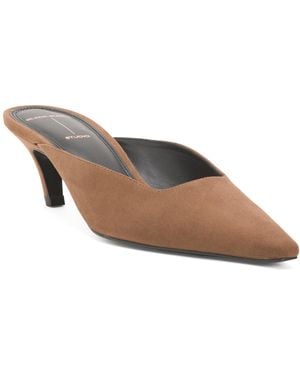 TJ Maxx Suede Logan Heeled Mules For Leather/Suede - Brown