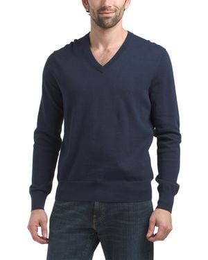 TJ Maxx Jersey V-Neck Sweater For Cotton - Blue