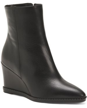 TJ Maxx Leather Opera Wedge Booties For - Black