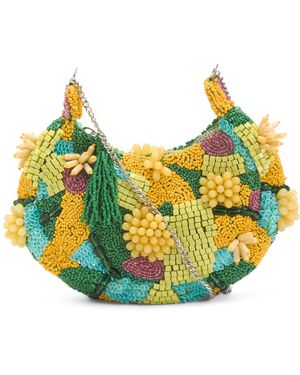 TJ Maxx 3D Abstract Beaded Bag For Leather - Yellow
