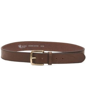 TJ Maxx Leather Vaccheta Brass Buckle Belt - Brown