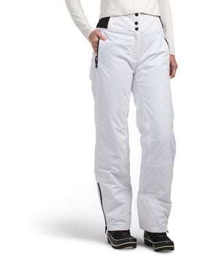 TJ Maxx Emerald Insulated Snow Pants For Polyester - White