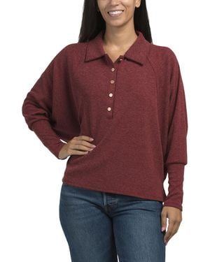 TJ Maxx Collared Raglan Dolman Sleeve Polo For Spandex/Polyester/Acrylic