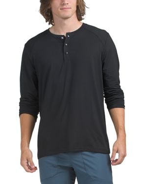 TJ Maxx Commuter Henley Neck Top For Spandex/Polyester - Black