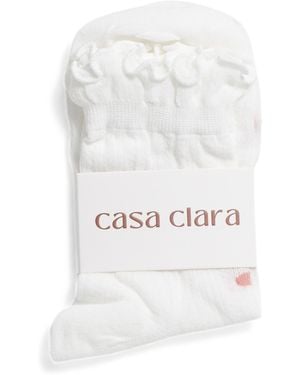 TJ Maxx Sweetheart Cherry Ruffle Socks For Cotton/Polyester - White