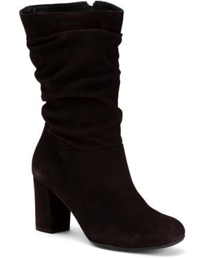 TJ Maxx Suede Poppy Mid Shaft Boots For - Black