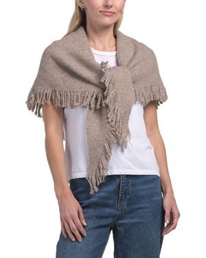 TJ Maxx Frayed Triangle Scarf For Polyester - Gray