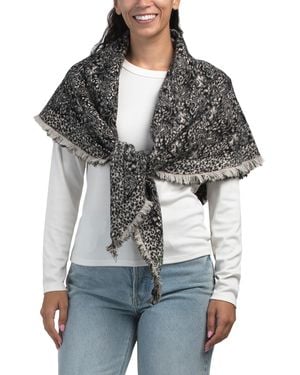 TJ Maxx Ink Motif Triangle Scarf For Polyester - Gray