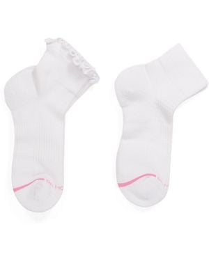 TJ Maxx 2Pk Lettuce Edge Compression Socks For Nylon/Spandex/Cotton - White