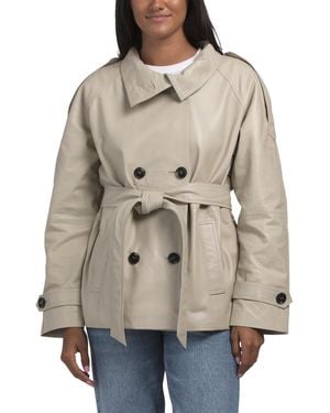 TJ Maxx Leather Denise Trench For Polyester/Leather - Natural