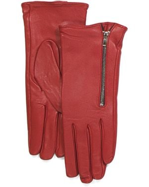 TJ Maxx Sheep Leather With Zippers Gloves For Leather/Wool/Cashmere - Red