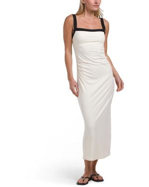 TJ Maxx I'M With The Band Square Neck Midi Cover-Up Dress For Nylon/Spandex - White