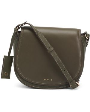 TJ Maxx Leather Liverpool Gardens Medium Flap Over Crossbody, Leather - Green